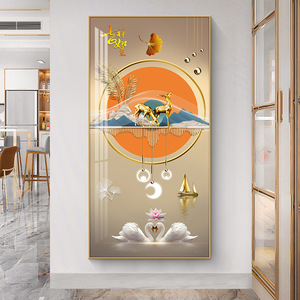 <span class=keywords><strong>Art</strong></span> mural créatif géométrique à impression <span class=keywords><strong>numérique</strong></span> à l'huile avec cadre en métal doré/noir sur toile pour la décoration intérieure - Product Image 4
