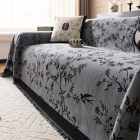 Housse de canapé trois places en chenille géométrique imprimée motif végétal moderne, nouveau style 2025, résistante toutes saisons, lavable en machine, qualité supérieure