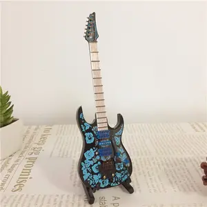 Musical instrument craft wood guitar ornament for music party