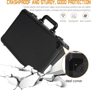 Étui de transport en aluminium 17 x 12 x 6 pouces, idéal pour le transport d'équipements de microphone et de caméra, étui pour table de mixage <span class=keywords><strong>DJ</strong></span> - Product Image 2