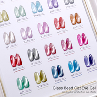 Nouveau design 25 couleurs de perles de verre gelée pour les yeux de chat Collection de vernis à gel UV vente en gros Ensemble de vernis à gel pour les yeux de chat