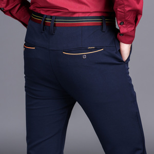 Men's Business Elastic Casual <strong>Trousers</strong> British Men's Non-iron <strong>Four</strong>-sided Stretch <strong>Trousers</strong> - Product Image 3