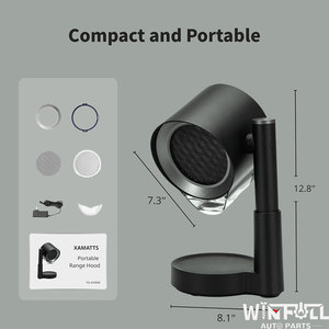 Hotte aspirante électrique portable WIN FULL pour cuisine de camping-car/VR, mini extracteur de fumée sans conduit, 3 vitesses, installation facile - Product Image 5