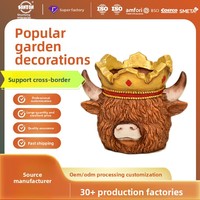 Grensoverschrijdende bestseller King Alpine Cattle Resin handgemaakte gebeeldhouwde ambachtelijke moderne minimalistische dieren bloempot (bloem niet inbegrepen)