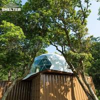 Tente dôme géodésique Igloo hivernal avec salle de bain, glamping de luxe, tente dôme de 6 m avec isolation en coton