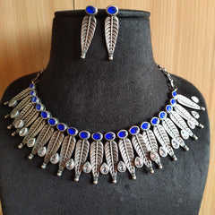 Antique Silver-Toned Elegant <b>Necklace</b> <b>Set</b> Oxidized Beaded <b>Necklace</b> <b>Set</b> Available In All Shape <b>And</b> Size - Product Image 6