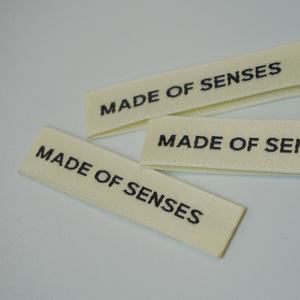 100% biologisch katoenen geweven <span class=keywords><strong>labels</strong></span>, milieuvriendelijk merklogo, kleding, houten shuttle geweven label - Product Image 4