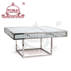Golden Metal Frame Tempered Glass Top Dining <b>Table</b> Modern Contemporary Hotel Furniture - Product Image 6