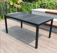 Ensemble de table et de chaises de jardin en plastique, bois et aluminium, carrées et rondes, meubles de jardin, tables de restaurant en plein air