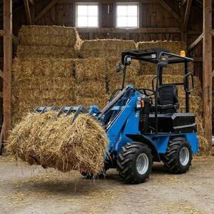 INFRONT Mini-tracteur compact 4x4 de 1,5 t, Chargeuse compacte sur roues, Fourche à palettes pour attelage, Grappin à herbe, Outil de jardin - Product Image 1