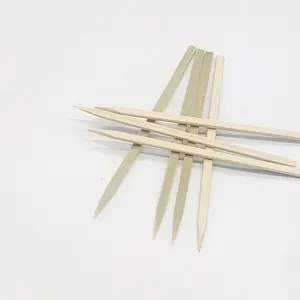 2021 Hot Sale Barbeque Flat String Sharp Pointed Bamboo Flat Kebab Skewers For Restaurant And Camping