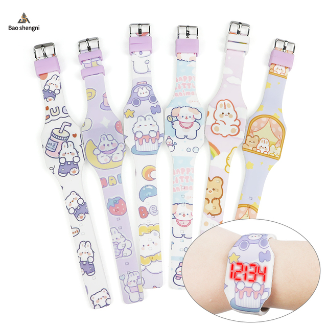 Best Selling Low Cost Cartoon Dolls Children Wristwatch Animal Cheap LED Silicone Bracelet Electronic Digital Kids Watches