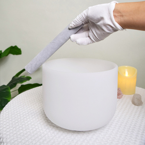 קערות קריסטל אלכימיה 432 הרץ סט קערות קריסטל מזמרות לטיפול בצלילים קוורץ לבן חלבי כלי ריפוי בצלילים מוזיקה מדיטציה - Product Image 1