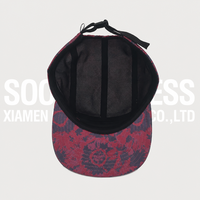 Topi Camping Soochic Sporty Snapback Bordir Custom Poliester Full Print 5 Panel Terstruktur dengan Gesper Plastik untuk Dewasa Outdoor