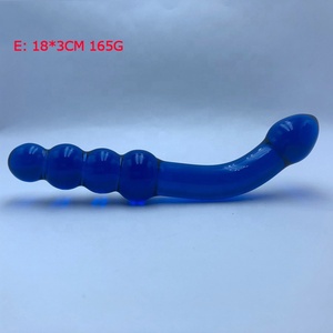 Anal Perlen Butt Plug Dual Ended Glas Anal Plug Pink Blau Lila Schwarz G-Punkt Bent Glass Pleasure Wand Männlich Weiblich Masturbieren - Product Image 6