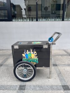 Carrito de Comida Móvil de Acero Inoxidable con Aislamiento y Refrigeración para Bebidas Pequeñas y <span class=keywords><strong>Leche</strong></span>, en Venta - Product Image 1