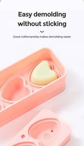 SILIKOLOVE Factory 3-Cavity Heart-Shaped Maker LFGB Platinum Non-Stick BPA-Free Silicone Ice <b>Cube</b> Mold - Product Image 6