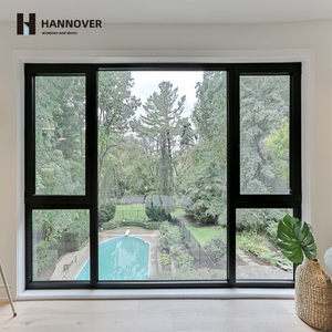 Fenêtre à battant en aluminium à double vitrage trempé haute performance, insonorisée, pour villas de luxe et maisons modernes - Product Image 1