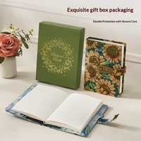 Nuevo Cuaderno Escolar con Diseño Floral y Candado de Contraseña, Personalizable, en Caja de Regalo B6