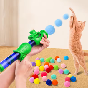 Lanzador de Pelotas de Juguete Interactivo para Gatos, Ecológico, con Pelota de Felpa y Balas Suaves, Juguete de Ejercicio - Product Image 3