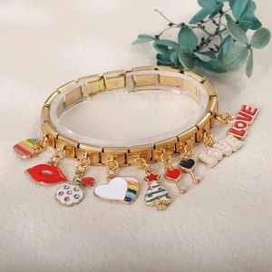 Hapiship pulsera encantos 9mm amor beso corazones Margarita regalo de cumpleaños para niñas hija joyería de acero inoxidable italiano DJ326 - Product Image 3