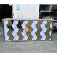 Table de bar pliable avec cadre en acier inoxydable doré et motifs interchangeables pour mariage, banquet, événement