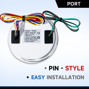 Wenle Nouveau Jauge Multifonction 85mm 12/24V pour Pression d'Huile, Température de l'Eau et Niveau de Carburant avec Avertissement pour Bateau et Voiture Usage Maritime - Product Image 5