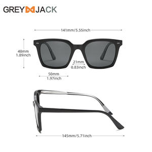 Gafas de sol Greyjack TR90 para mujer, montura cuadrada, color negro, UV400, polarizadas, tipo 3, K056 - Product Image 5