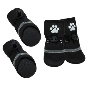 Factory Supply Personalized Custom Reflective Waterproof Outdoor Pet Boots Shoes Warm Winter Dog Shoes