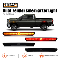 Feux de position latéraux à LED avec lentille fumée pour GMC Sierra HD 2500 3500 2020-2021, style X, avant et arrière, lot de 4