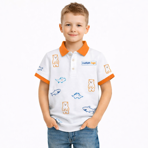 <span class=keywords><strong>T</strong></span>-<span class=keywords><strong>shirt</strong></span> à manches courtes personnalisé pour enfants, nouveau polo pour garçons avec broderie de dessins animés sur toute la surface, à manches courtes, décontracté pour l'é<span class=keywords><strong>t</strong></span>é - Product Image 1