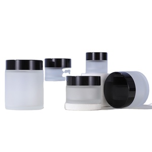Cosmetics-Bottle wholesale 5g 10g 15g 20g 30g 50g 100g glass cosmetic jar Custom frosted glass jar