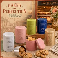 Boîte d'emballage pour biscuits en fer blanc, boîte en métal ronde personnalisée avec logo pour marque alimentaire
