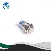 Interruptor de Botón Metálico Autoblocante de Cabeza Alta LVBO de 16 mm, Botón Impermeable con Anillo LED, para Instalación en Paneles de Control Industrial