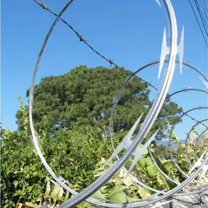 CBT65 soporte cruzado de seguridad de serpiente galvanizado concertina alambre de púas costo por metro