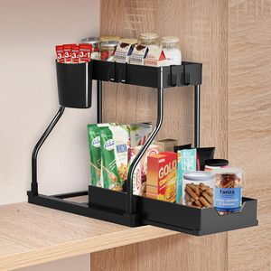 Ripiani per la cucina e il bagno in plastica d'acciaio con scatole per animali domestici facili <span class=keywords><strong>da</strong></span> appendere per frutta e spezie in metallo - Product Image 3