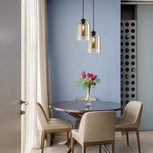 Khói Màu Xám hổ phách thủy tinh ánh sáng Bắc Âu thiết kế ánh sáng mặt dây chuyền hiện đại kính Trần treo đèn cho bàn ăn nhà hàng khách sạn - Product Image 5