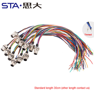 M12 Soldadura Frontal Tuerca Sujetada Mamparo 2 3 4 5 6 8 12 17 Pines Macho Hembra Conectores de Montaje en Panel - Product Image 5