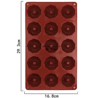 Vente en gros de 15 moules à gâteau en silicone tourbillon liés faciles à nettoyer pour la pâtisserie à domicile et l'outil de bricolage pour les bonbons et les boissons alcoolisées