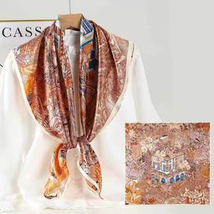 ผ้าพันคอไหมแ<span class=keywords><strong>ท</strong></span>้ 100% น้ำหนักเบา ขนาด 90x90 ซม. ลายพิมพ์ Paisley & Boho ขอบเย็บมือ พร้อมป้ายกำกับแบบกำหนดเอง ของขวัญสุดหรู - Product Image 5