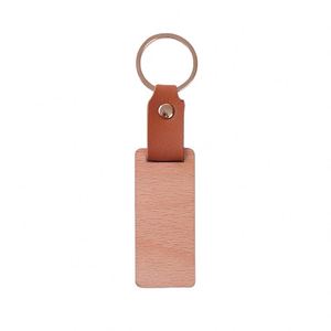 Porte-clés personnalisé en bois gravé au laser avec nom et logo, étiquette en bois vierge pour cadeaux de mariage et d'anniversaire - Product Image 2