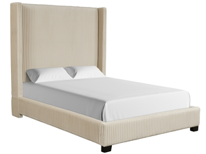 Cama Queen Ajustable y Convertible, Moderna, Tapizada, en Caja, Color Beige, con Mechones - Product Image 5
