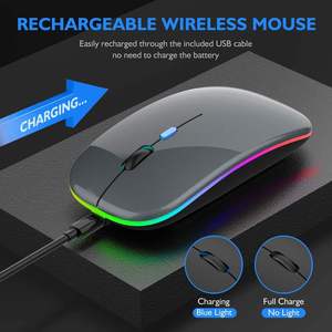 Souris d'ordinateur sans fil rechargeable RGB optique 2,4 GHz avec récepteur USB pour ordinateur portable PC - Product Image 4