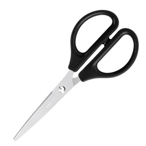 Deli Office Scissors Stainless Steel 4.8 Inch Straight Blade Black Handle Paper Cutter Craft Use - Product Image 1