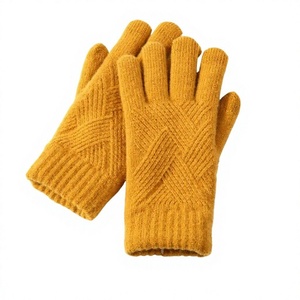 Mitaines tricotées épaisses isolantes à doigts entiers en acrylique/coton imprimées par transfert thermique pour femmes et hommes, idéales pour l'hiver et les températures froides - Product Image 1