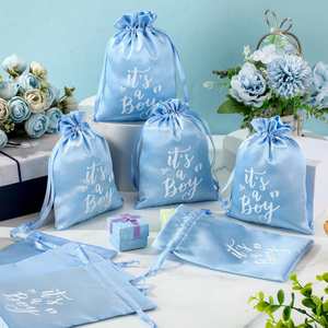Bolsitas de Tela Satén con Cordón para Recuerdos de Baby Shower, Unisex, Bolsas de Algodón para Invitados, Decoraciones para Revelar el Sexo del Bebé - Product Image 4
