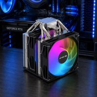 Refroidisseur de processeur pour PC de jeu de bureau COOLLEO A60T à six tuyaux, interface 4PIN, radiateur à roulement fluide en cuivre et aluminium
