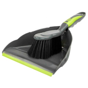 Handy dustpan with brush set for floor Cleaning 12" wide opening plastic handheld brush with comfort grip multi function brush