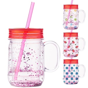 Food Grade Double Wall Customizable <strong>Tumbler</strong> <strong>Mason</strong> <strong>Jar</strong> , <strong>Mason</strong> <strong>Jar</strong> <strong>Tumbler</strong> With Straw Handle <strong>Mason</strong> <strong>Jar</strong> - Product Image 1