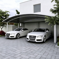 Abri de voiture personnalisé moderne et simple en polycarbonate et alliage d'aluminium pour 2 véhicules, protection UV, étanche, taille et couleur sur mesure, pour maison et garage